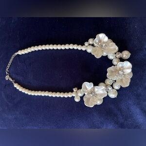 c1946 pearl necklace Formal Floral Heavy Wedding Rhinestone